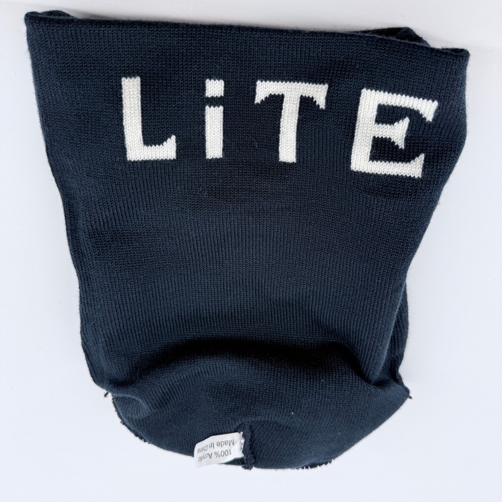 Miller Lite Beanie Mens OSFM Navy Blue Acrylic Pom Pom Knit Beer Graphic Hat - Picture 11 of 12